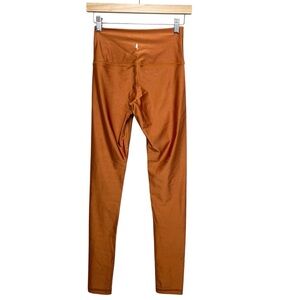 Pheel Shiny Burnt Orange Leggings Made‎ in the USA Size Small